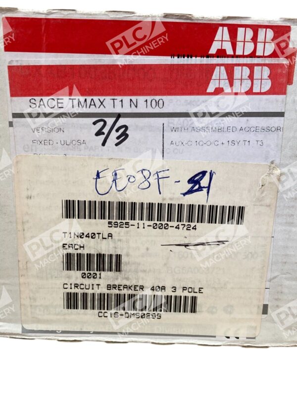 ABB 3 Pole 1SDA061803R1 DW7906 Circuit Breaker SACE TMAX T1 N 100 - Image 2