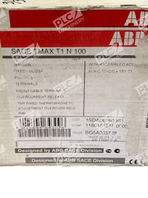 ABB 3 Pole 1SDA061803R1 DW7906 Circuit Breaker SACE TMAX T1 N 100 - Image 12