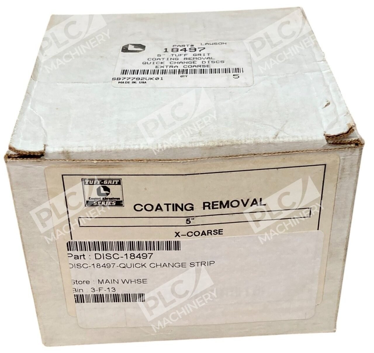 Tuff-Grit Lawson 5" X-Coarse Coating Removal Quick Change Disc 18497 (Box of 5)