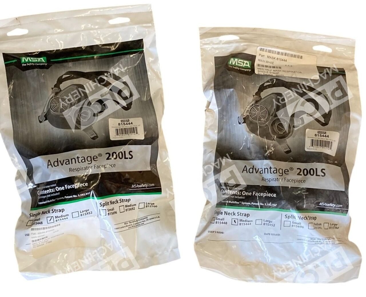 MSA Single Neck Strap Advantage 200LS Respirator Facepiece 815444 (lot of 2)