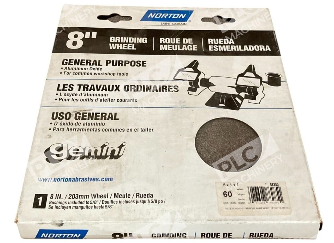 Norton Saint-Gobain 8X1X1 60 Grit Medium Gemini 8" Grinding Wheel