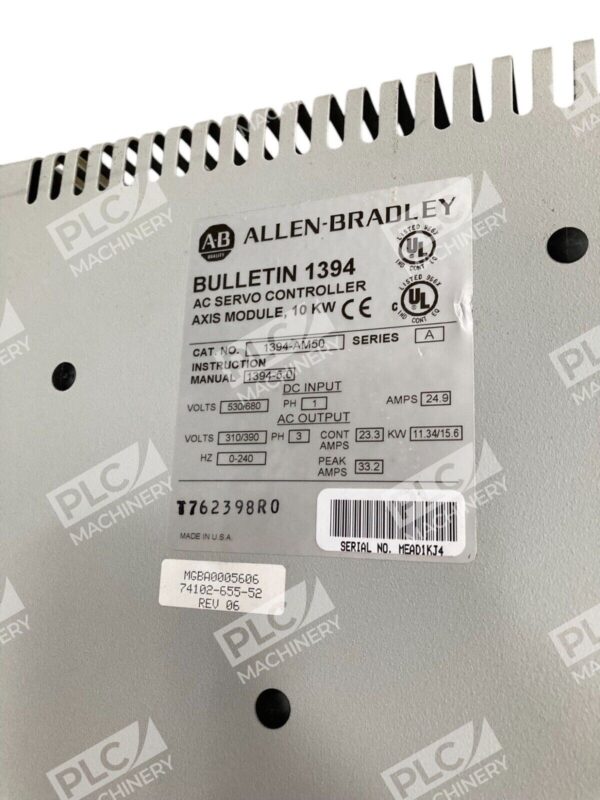 Allen Bradley 10kW Axis Module AC Servo Controller 1394-AM50 /A - Image 2