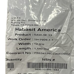 Habasit America SAW-5E 13 Belt 12mmx1550mm