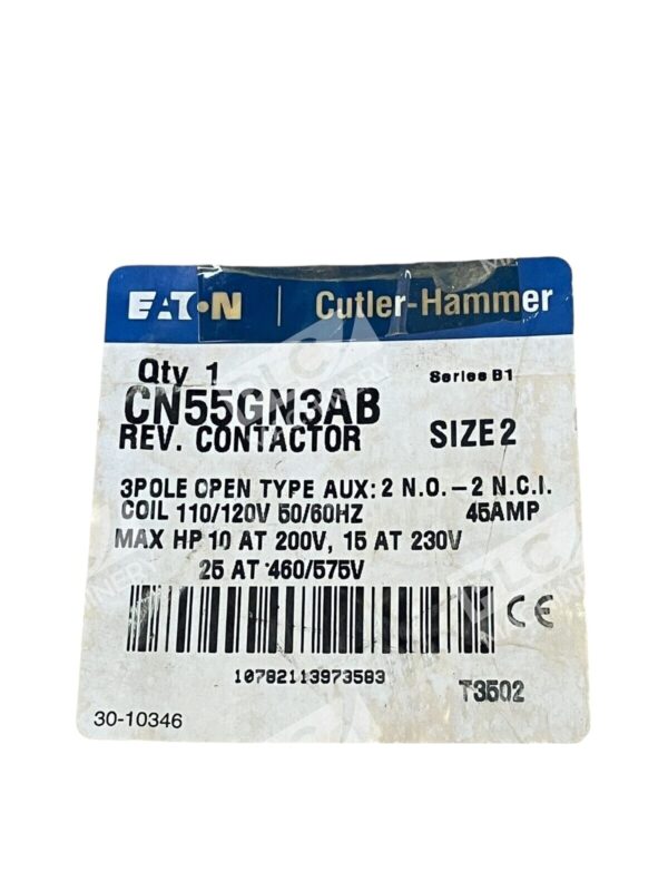 Eaton Cutler-Hammer CN55GN3AB /B1 Rev. Contactor Size 2 - Image 2