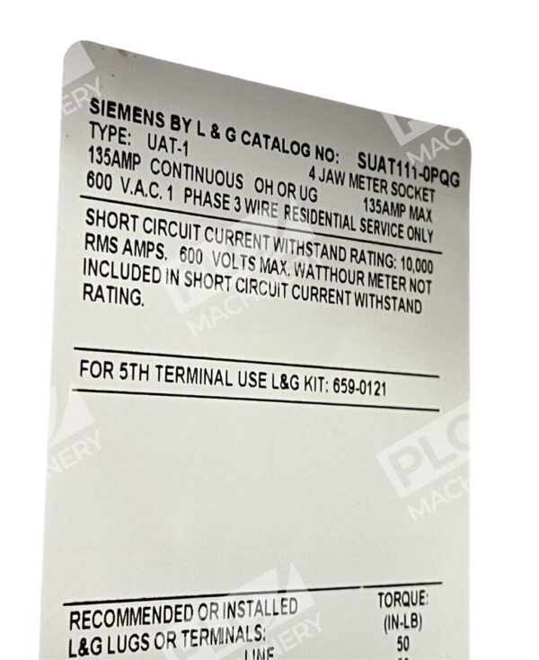 Siemens SUAT111-0PQG Ringless Type Meter Socket Outdoor Enclosure - Image 5