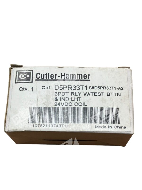 Cutler Hammer D5PR33T1 A2 3Pdt Rly W/Test Button & Indicator Light