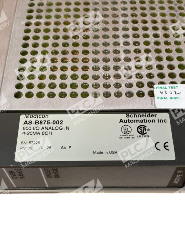 Modicon Schneider Automation AEG B875 Analog Input 800 I/O Analog IN AS-B875-002 - Image 7