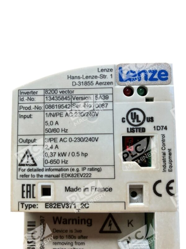 Lenze E82EV371K2C Frequency Inverter - Image 5