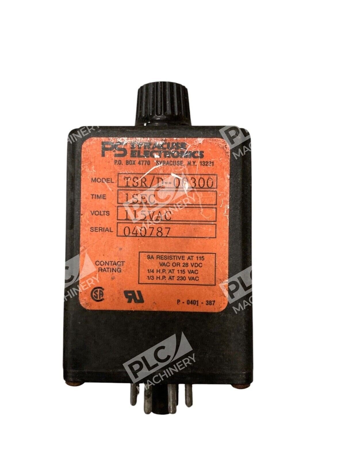 PS Syracuse Electronics 1sec 115VAC Relay TSR/D-00300
