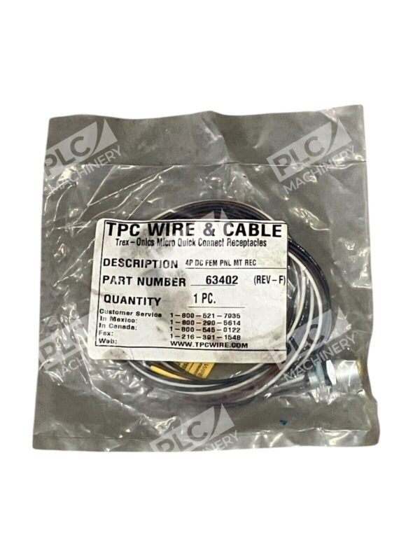 TPC Wire & Cable 4 Pole Female Quick Connect Receptacle 63402 Rev-F