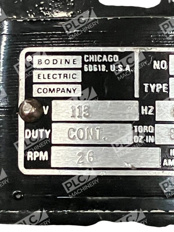 Bodine Electric Company 115V 26RPM 60Hz 1PH Gear Motor 732UU9007 - Image 2
