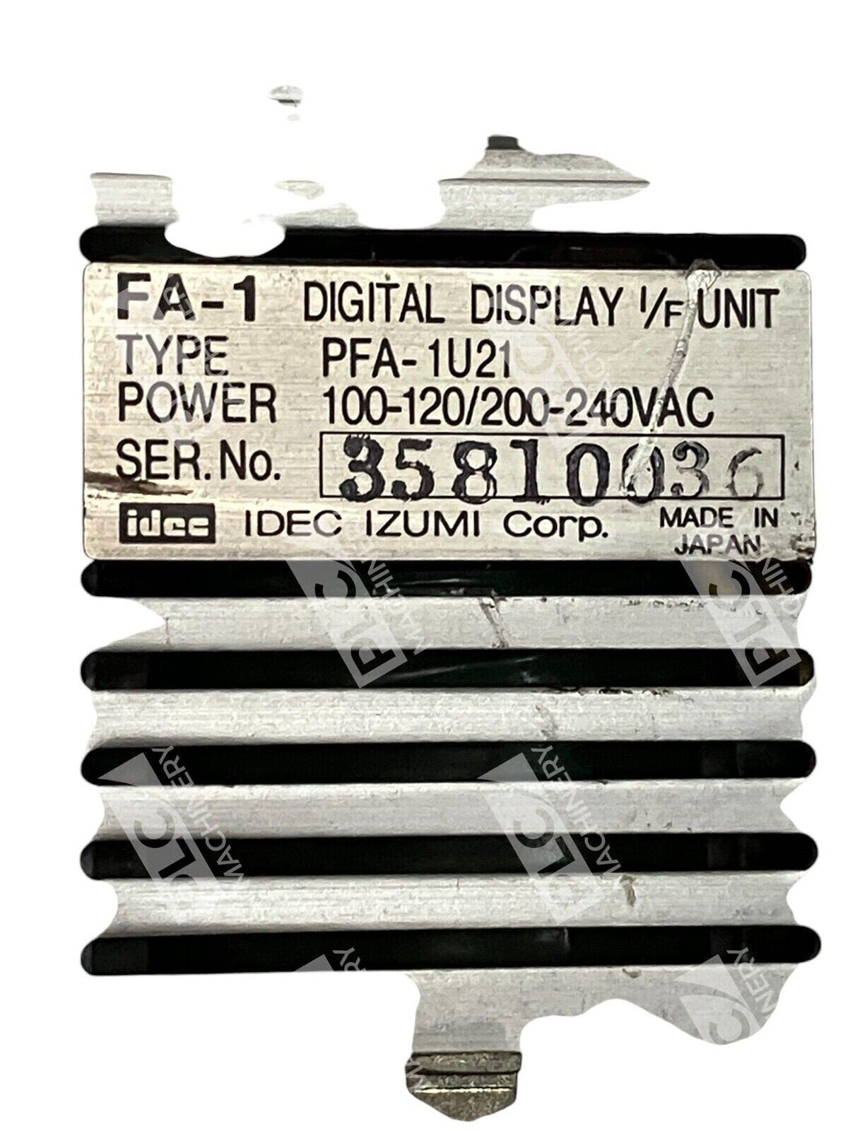 Idec Izumi FA-1 Digital Display Interface Unit PFA-1U21 - Image 2