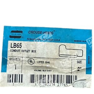 Crouse Hinds LB65 Conduit Outlet Box