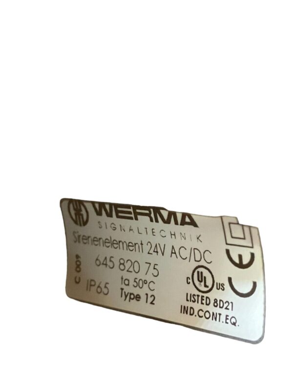 Werma Signaltechnik 640 810 00 Sirenelement 24V AC/DC 645 820 75 Light Stack - Image 3