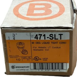 Bridgeport 471-SLT 90 Deg Liquid Tight Connector 3/4" (Box of 10)