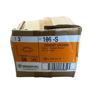 Bridgeport 106-S Conduit Locknut Zinc Plated Steel 2" (Box of 50)