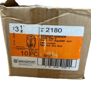 Bridgeport 2180 Conduit Hanger EMT Conduit W/ Nut and Bolt 3-1/2" (Box of 10)