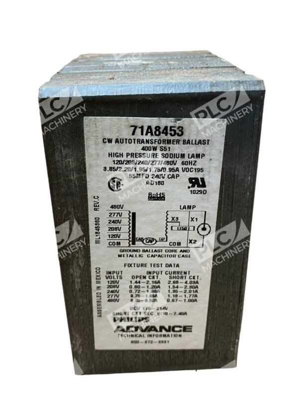 Philips Advance 71A8453-001D Core & Coil Ballast Kit 1-400W S51 HP Sodium - Image 2