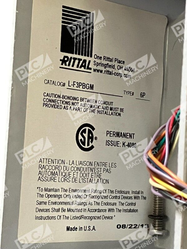 Rittal 6P Enclosure w/ AB 800F-X01S /A, AB 800F-X01 /A  L-F3PBGM - Image 2