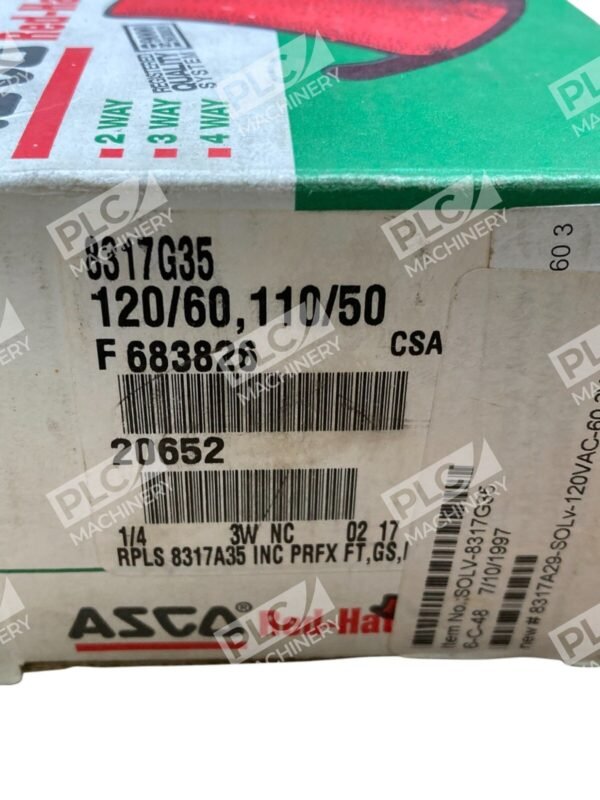 ASCO 120/60 110/50 F683826 1/4 3W Red Hat Valves 8317G35 - Image 2