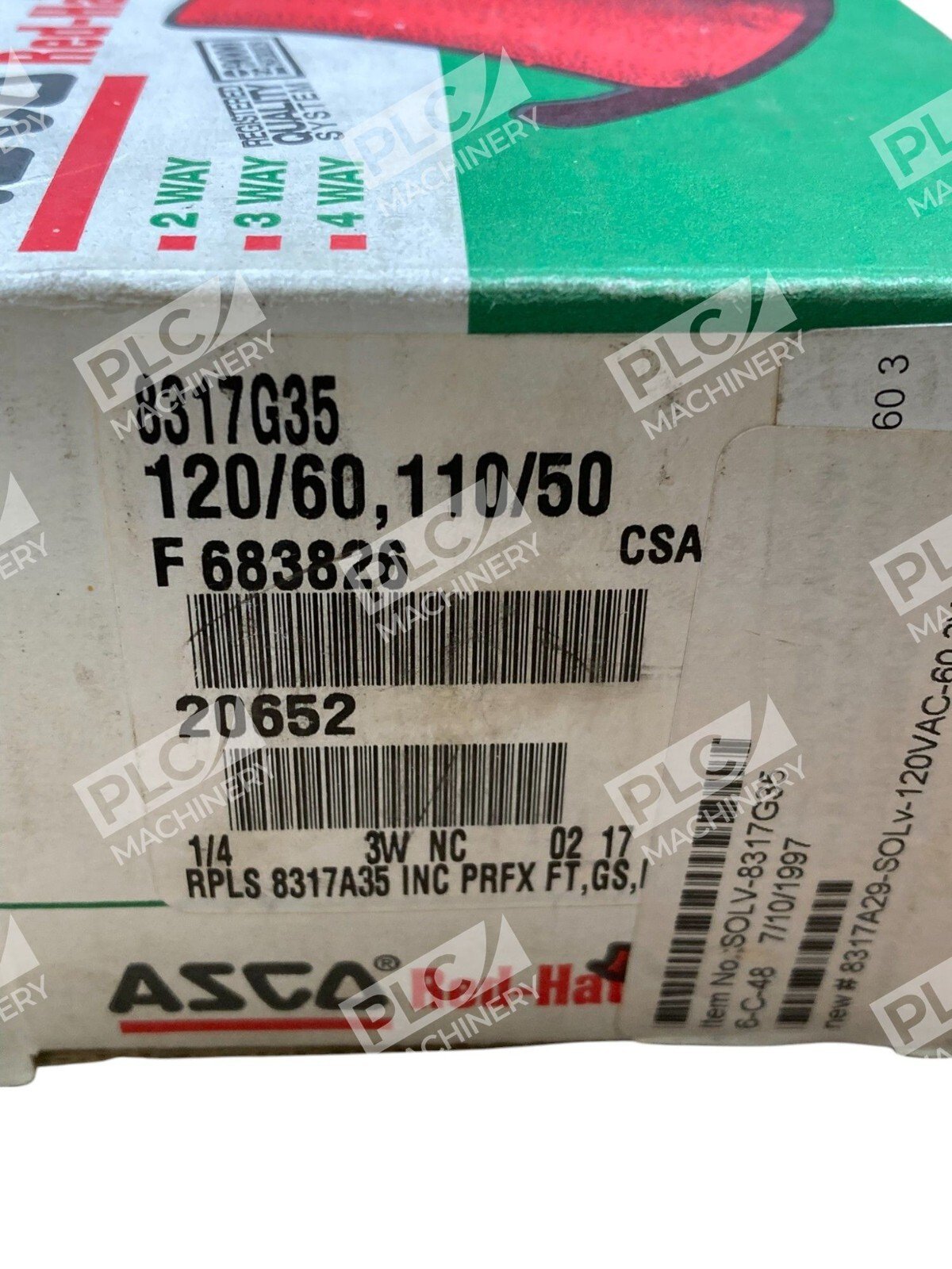 ASCO 120/60 110/50 F683826 1/4 3W Red Hat Valves 8317G35 - Image 2