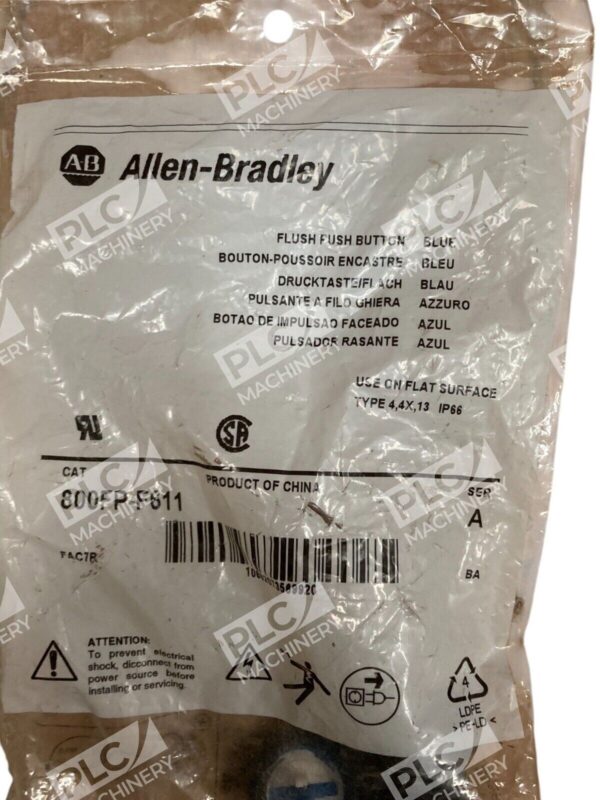 Allen Bradley AB Blue Flush Push Button 800FP-F611 /A - Image 2