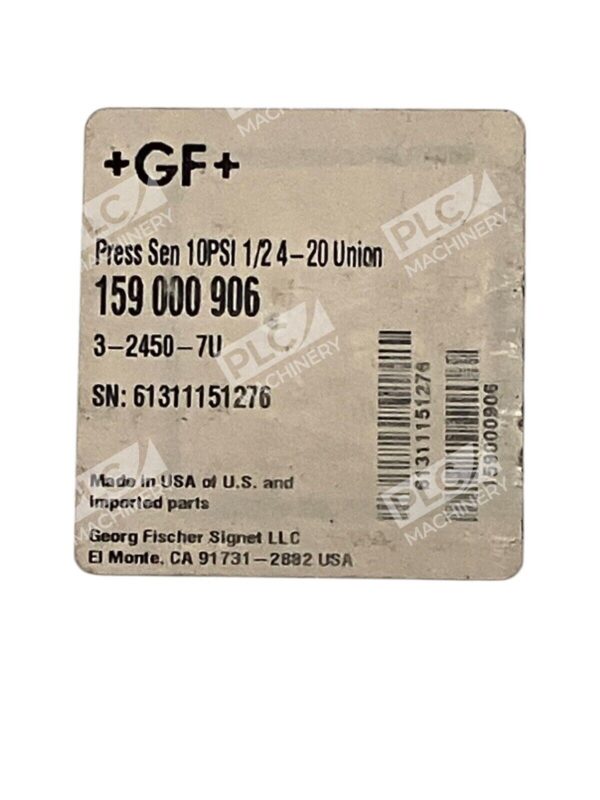 Georg Fischer 159000906 10PSI 1/24-20 Union Pressure Sensor 3-2450-7U - Image 2