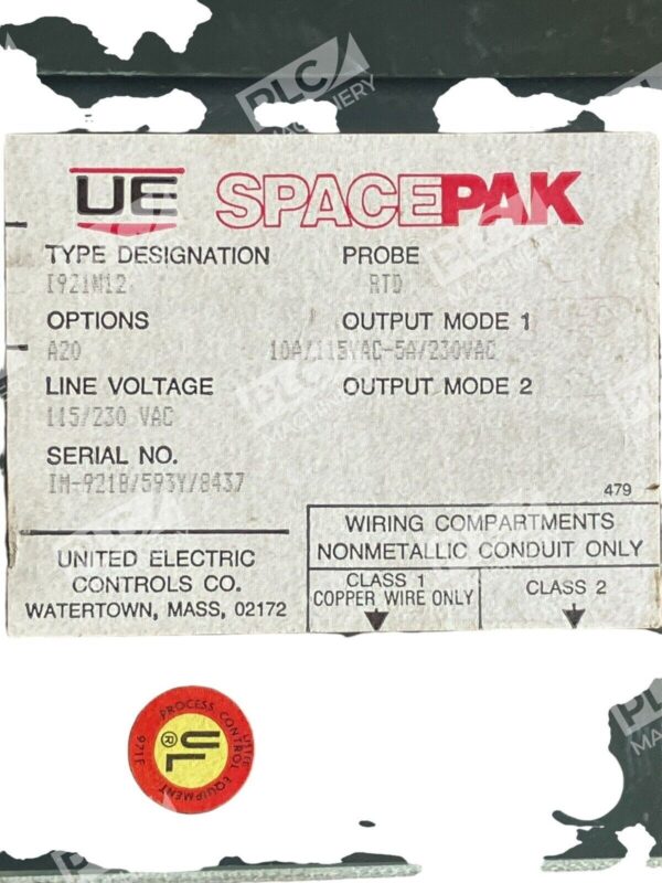 UE United Electric Temperature Controller 0-250F I921N12 - Image 2