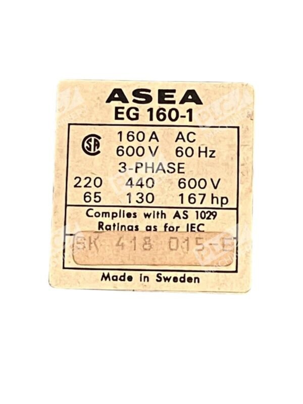 Asea 160A 600V 3-Phase Contactor EG160-1 - Image 2