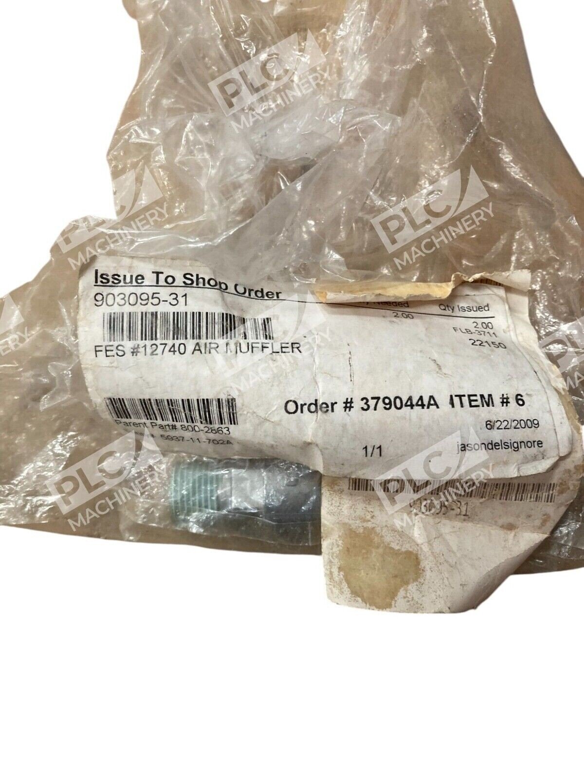 Festo U-3/8-B NPT Pneumatic Muffler Silencer 12740 - Image 4