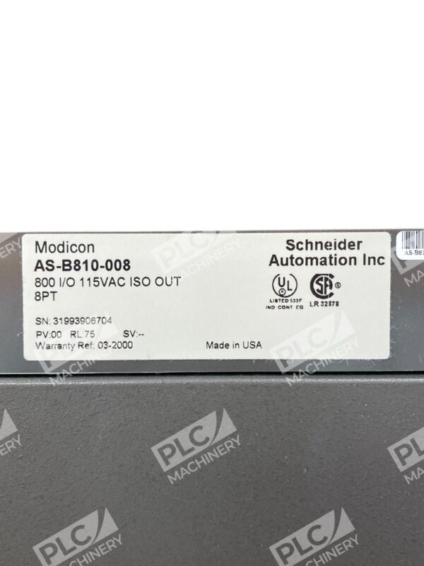 Modicon AEG Schneider Automation B810 800 I/O 115VAC ISO OUT 8PT AS-B810-008 - Image 5