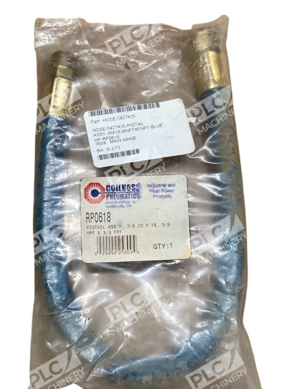 Coilhouse Pneumatic 3/8IDx18 3/8MPTx3/9FPT Pigtail Assembly RP0618