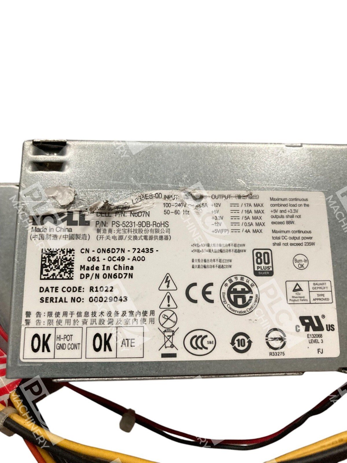 Dell Optiplex 0N6D7N N6D7N Power Supply PS-5231-9DB-RoHS - Image 2