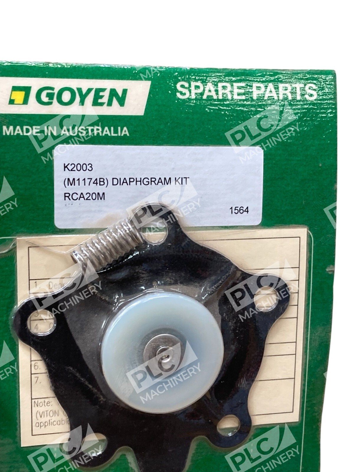 Goyen RCA20M M1174B Diaphragm Kit K2003 - Image 2