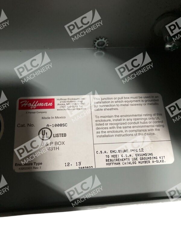 Hoffman J&P Box 431H Screw Cover Enclosure W/ Power Cable A-1008SC - Image 2
