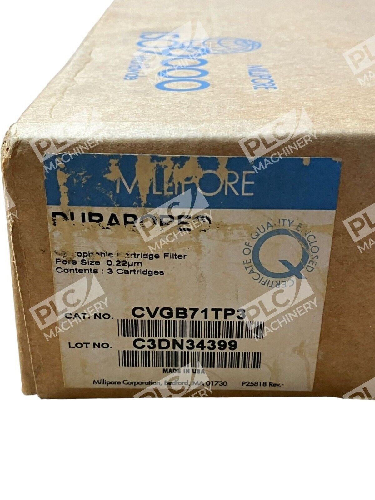 Millipore Durapore CVGB71TP3 Hydrophobic Cartridge Filter .22µm (Box of 3) - Image 2