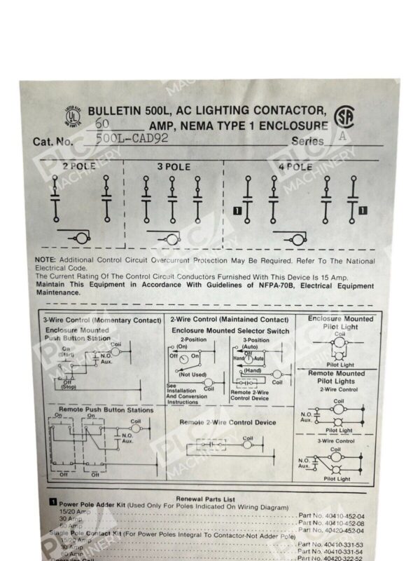 Allen Bradley 500L-CAD92 Bulletin 500L NEMA Type 1 Enclosure Only - Image 4
