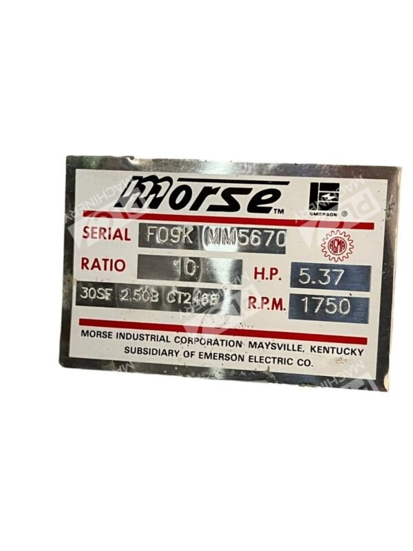 Morse 30SF 2.50B CT2466 10:1 5.37HP 1750RPM Gear Reducer - Image 2