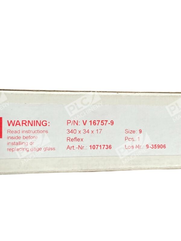 Jerguson Gage & Valve 340x34x17 9-35906 Gauge Glass V16757-9 - Image 2