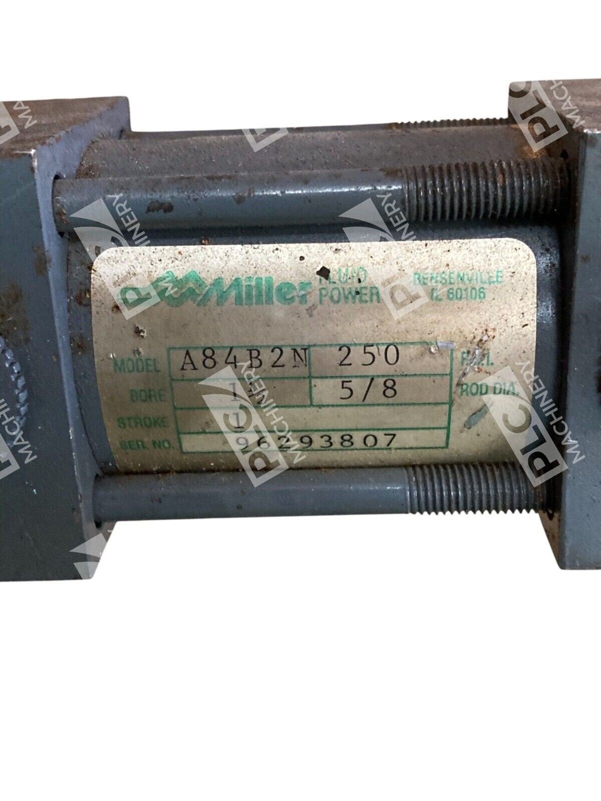 Miller Fluid Power 1-1/2"Bore 5/8"Dia 1"Stroke Pneumatic Cylinder A84B2N 250psi - Image 2