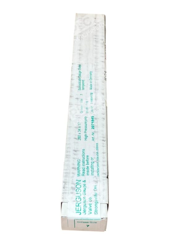 Jerguson Gauge & Valve 280x34x17 Size 7 Borosilicate Gauge Glass 2071845
