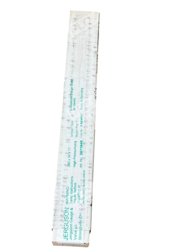 Jerguson Gauge & Valve 280x34x17 Size 7 Borosilicate Gauge Glass 2071845 - Image 2