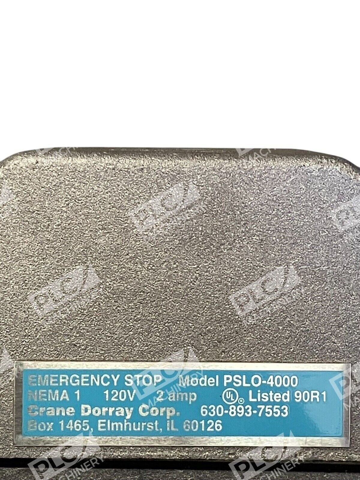 Crane Dorray 120V 2A Nema1 Emergency Stop Safety Pull Switch PSLO-4000 - Image 2
