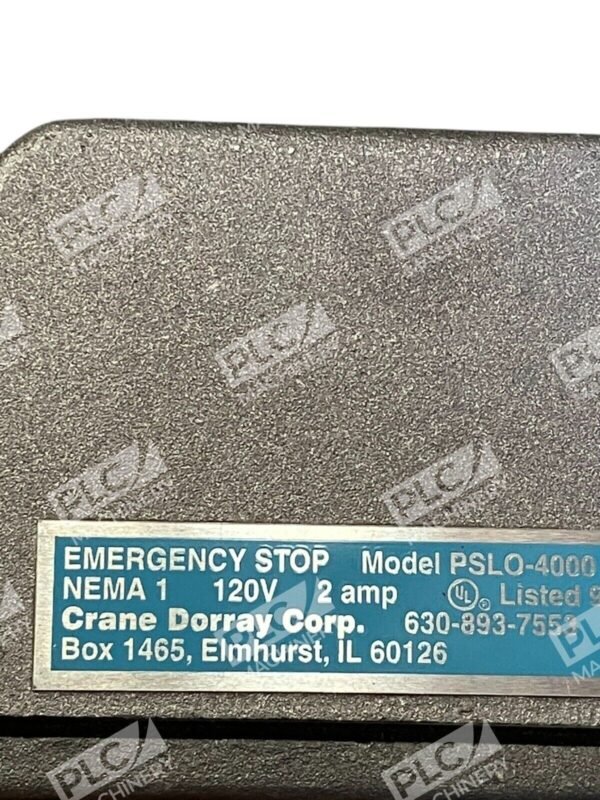 Crane Dorray 120V 2A Nema1 Emergency Stop Safety Pull Switch PSLO-4000 - Image 4