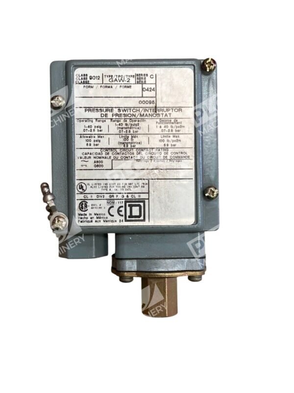 Square D Telemecanique 10A 600VAC 1-40psi Pressure Switch 9012 GAW-2 /C