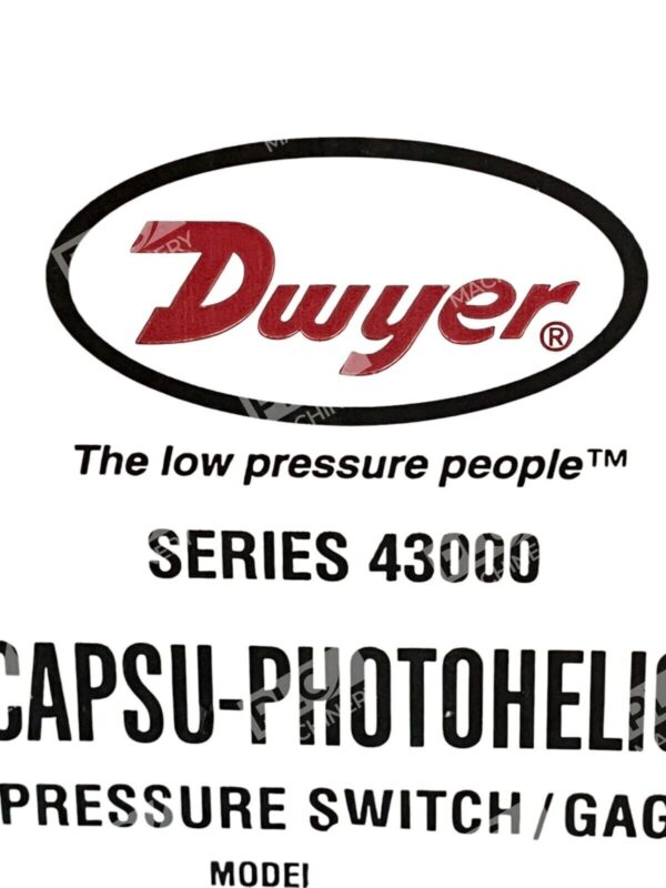 Dwyer Instruments Capsu-Photohelic Pressure Switch Gage Model 43000-0 - Image 3