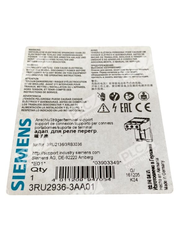 Siemens Current Monitoring Relay 3RU2936-3AA01 - Image 2