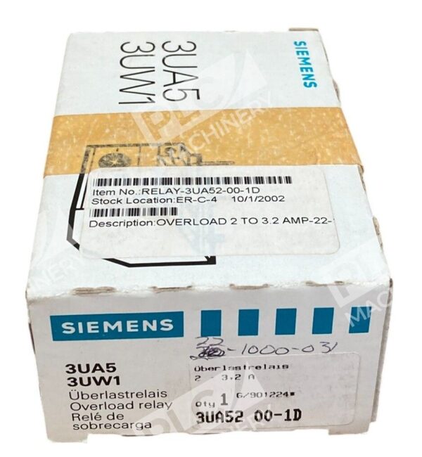 Siemens 3UA5 3UW1 2-3.2A Overload Relay 3UA5 00-1D