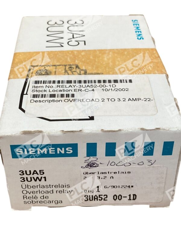 Siemens 3UA5 3UW1 2-3.2A Overload Relay 3UA5 00-1D - Image 2
