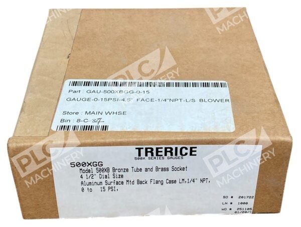 Trerice 500XBGG 4-1/2" 1/4NPT 0-15PSI Pressure Gauge 500XGG